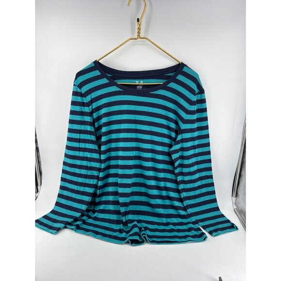 Gap Womens Striped Long Sleeve Tees XXL Cotton & Modal Blend Red/Pink & Teal - Picture 6 of 9